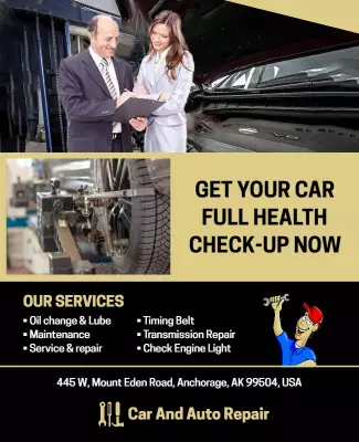 Car Maintenance Service Check Up Flyer Template