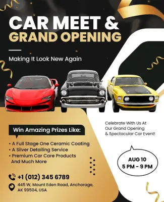 Car Meet and Grand Opening Event Flyer Template
