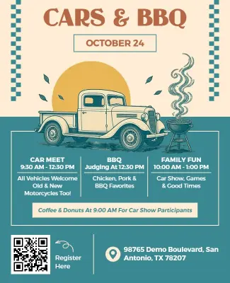Car Meet & BBQ Event Flyer Template
