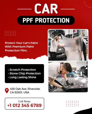 Car PPF Installation Service Advertisement Poster Template