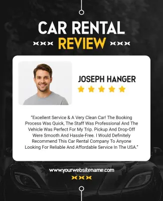Car Rental Customer Review Poster Template