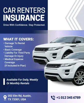 Car Renters Insurance Information Flyer Template