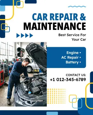 Car Repair and Maintenance Services Poster Template