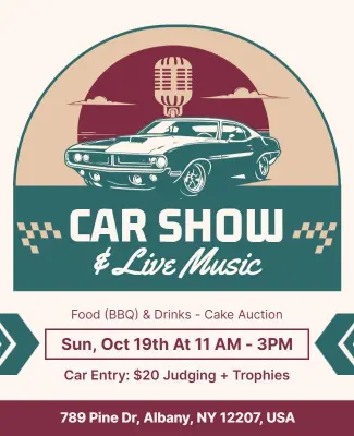 Car Show and Live Music Event Flyer Template