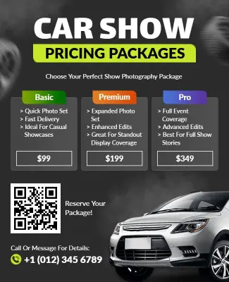 Car Show Photography Packages Flyer Template