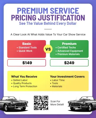 Car Show Premium Service Comparison Flyer Template