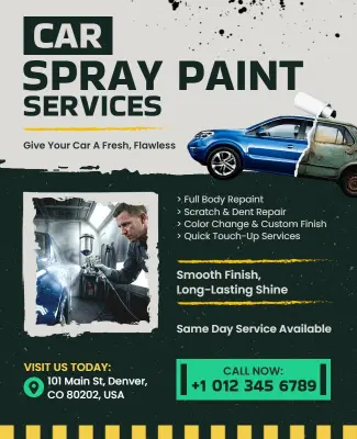 Car Spray Paint Service Promotion Poster Template