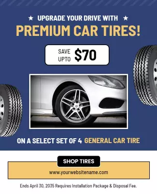 Car Tire Savings Promotion Flyer Template
