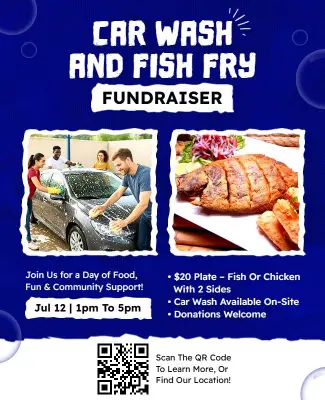 Car Wash and Fish Fry Fundraiser Flyer Template