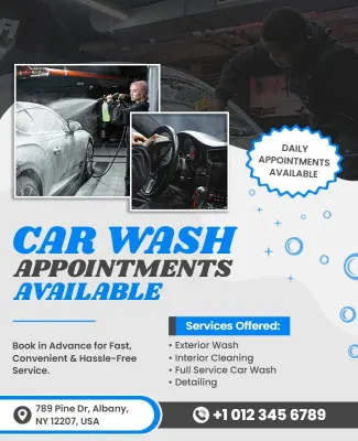 Car Wash Appointments Available Flyer Template
