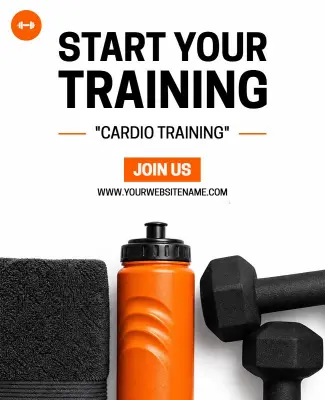 Cardio Fitness Training Promotion Poster Template