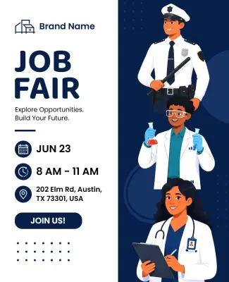 Career Opportunities Job Fair Poster Template