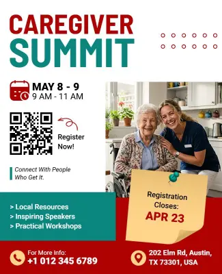 Caregiver Summit Event Flyer Template