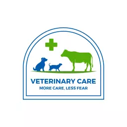 Caring Green and Blue Veterinary Logo for Animal Health Services Logo Template