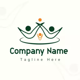 Caring Green Family Connection Symbolizing Togetherness Logo Template