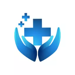 Caring Hands in Blue Representing Health and Wellness 3D Logo Template