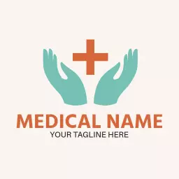 Caring Hands with Cross Symbolizing Reliable Pharmacy Logo Template