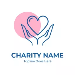 Caring Hands with Heart Emphasizing Charity Logo Template