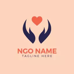 Caring Hands with Heart Symbolizing NGO Services Logo Template