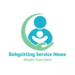 Caring Parent-Child Connection Showcasing Babysitting Logo Template