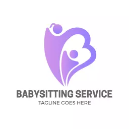 Caring Purple Design for Family-Focused Babysitting Logo Template