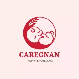 Caring Red Design Emphasizing Child Care Services Logo Template