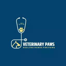 Caring Veterinary Services for Healing Animal Paws Logo Template