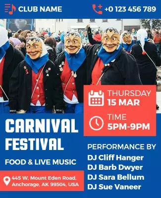Carnival Festival with Music and Food Flyer Template