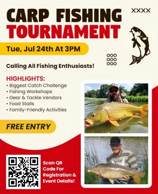 Carp Fishing Tournament Event Flyer Template