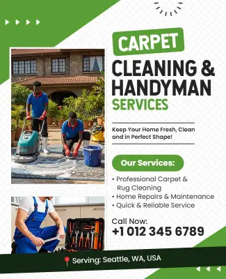 Carpet Cleaning and Handyman Services Flyer Template