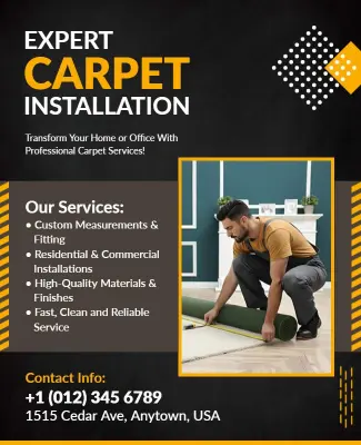 Carpet Installation Services Promotional Flyer Template