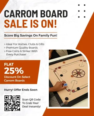 Carrom Board Discount Sale Flyer Template