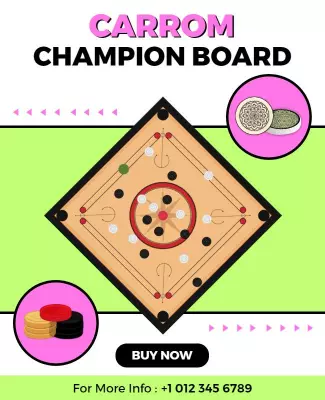 Carrom Championship Event Promotion Flyer Template