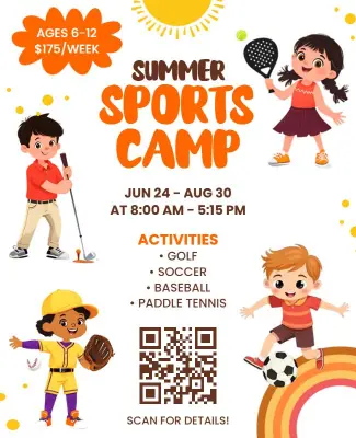 Cartoon Kids Summer Sports Camp Flyer Template