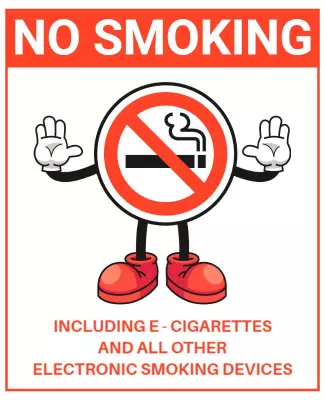 Cartoonish Bold No Smoking Awareness Sign Poster Template