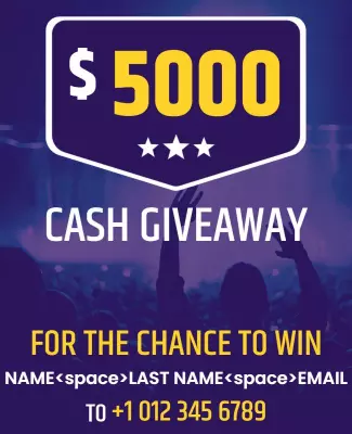 Cash Giveaway Contest Promotion Flyer Template