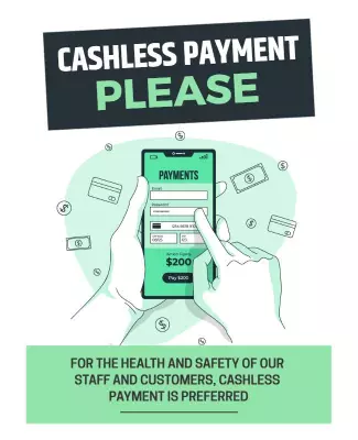 Cashless Payment Safety Notice Flyer Template
