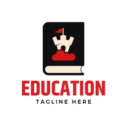 Castle on a Book Representing Innovative Education Logo Template