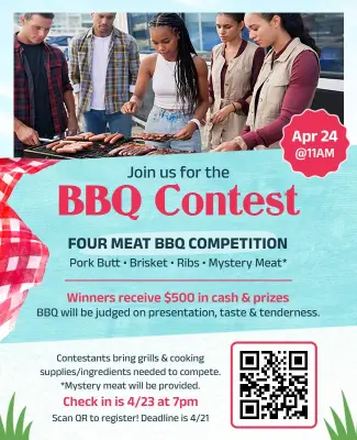 Casual Blue BBQ Contest Event Flyer Template