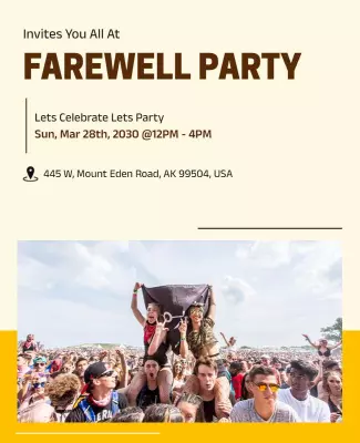 Casual Celebration Beach Farewell Party Poster Template