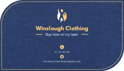 Casual Denim Style Winslough Clothing Business Card Template