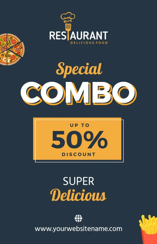 Casual Dining Special Combo Offer Discount Menu Template