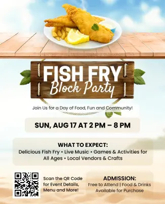 Casual Fish Fry Block Party Flyer Template