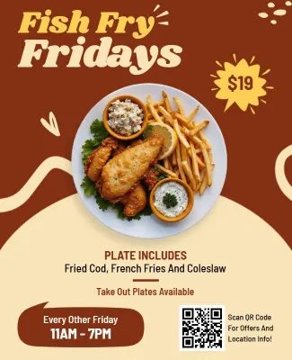 Casual Fish Fry Friday Special Event Flyer Template