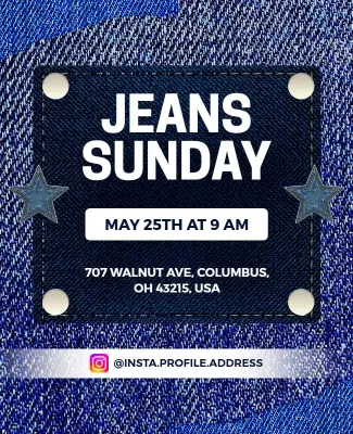 Casual Jeans Sunday Event Flyer Template