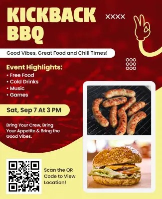 Casual Kickback BBQ Flyer Template