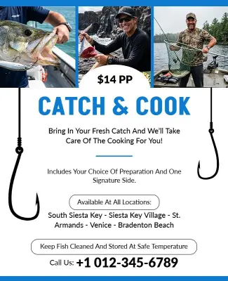 Catch and Cook Fishing Experience Flyer Template