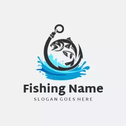 Catch Big Fish with a Dynamic Ocean Wave Fishing Logo Template
