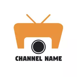 Catchy Orange Television Design for YouTube Channel Logo Template