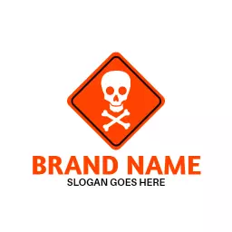 Cautionary Orange Hazard Symbol Representing Toxic Products Logo Template